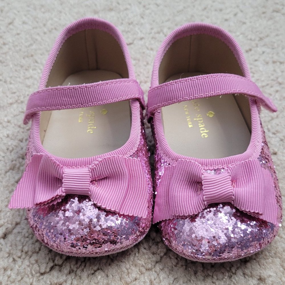 Kate Spade glitter mary jane with bow